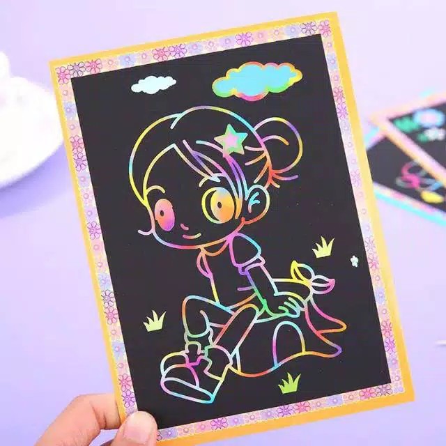 Mainan Menggambar SCRATCH NOTE Magic Sticky Notes Paper DIY / Mainan Gambar Anak