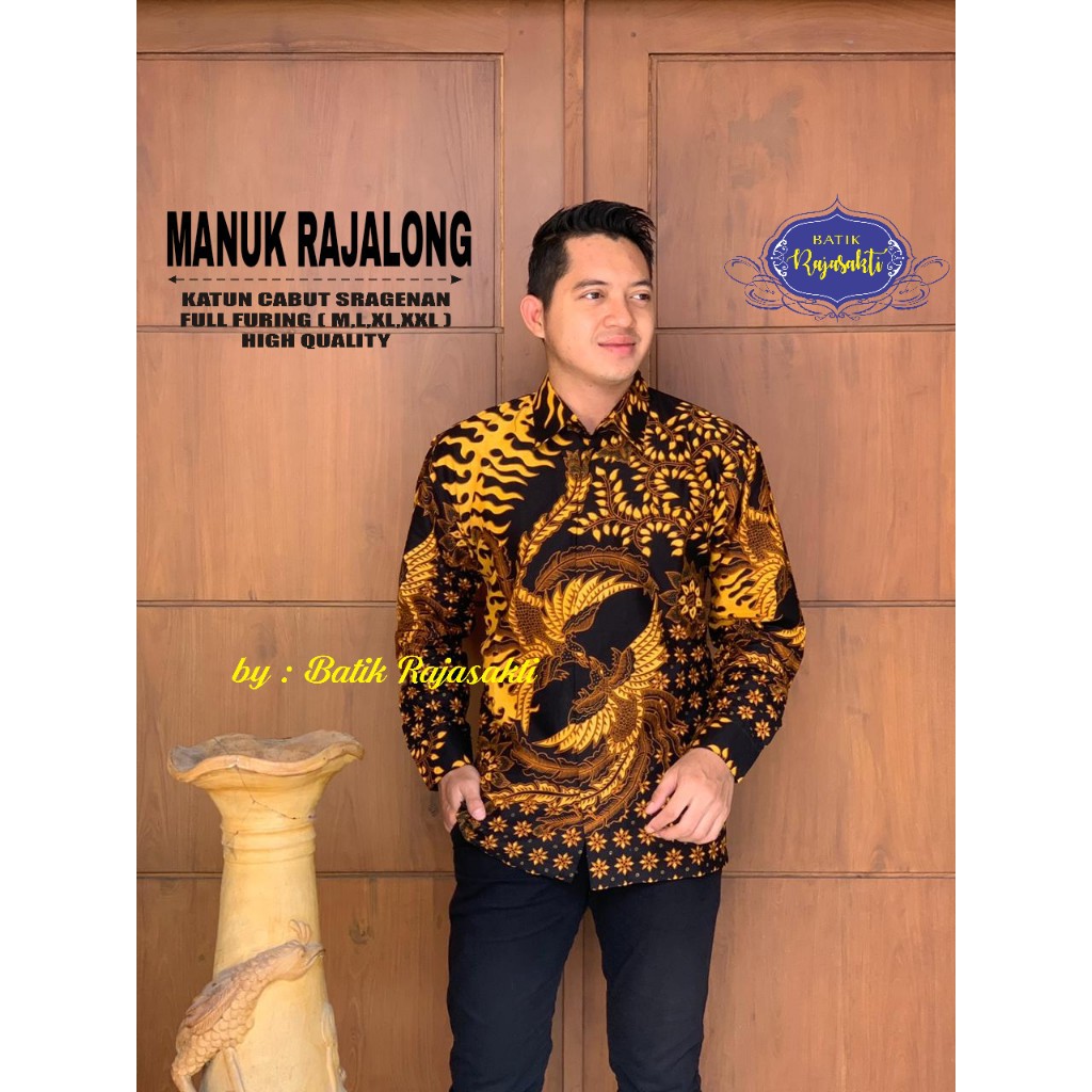 MANUK RAJASAKTI KEMEJA BATIK SOLO PRIA LENGAN PANJANG LAPIS FURING ATASAN BATIK PREMIUM MODERN KATUN HALUS BAHUWIRYA  BANAMITRA BANAMITRA PUTIH BANGSAWAN BAYU PUTRA BERLIAN BIRU BHARATAYUDA BIMASENA BIRENDRA BIRU INDAH BRAHMAKERTA BRAHMAKERTA MERAH