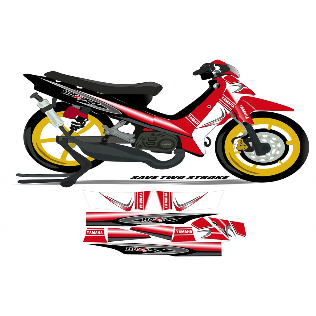 striping yamaha fizr merah hitam