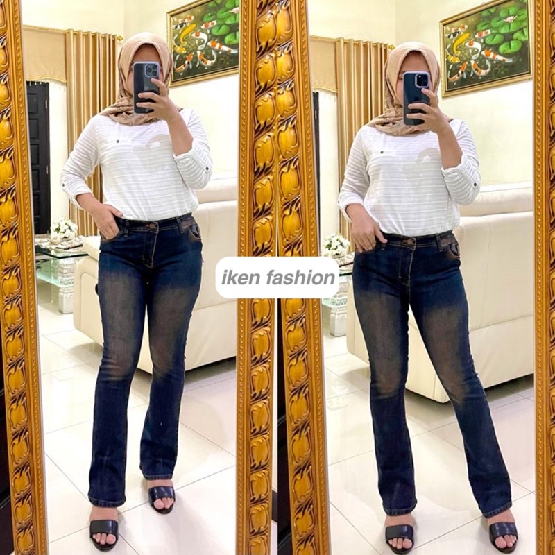 MARINA JEANS CELANA JEANS CUTBRAY HIGHWAIST WANITA