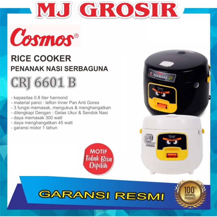 PROMO MAGIC COM COSMOS CRJ 6601 TEFLON 0.8 LITER RICE COOKER HARMOD