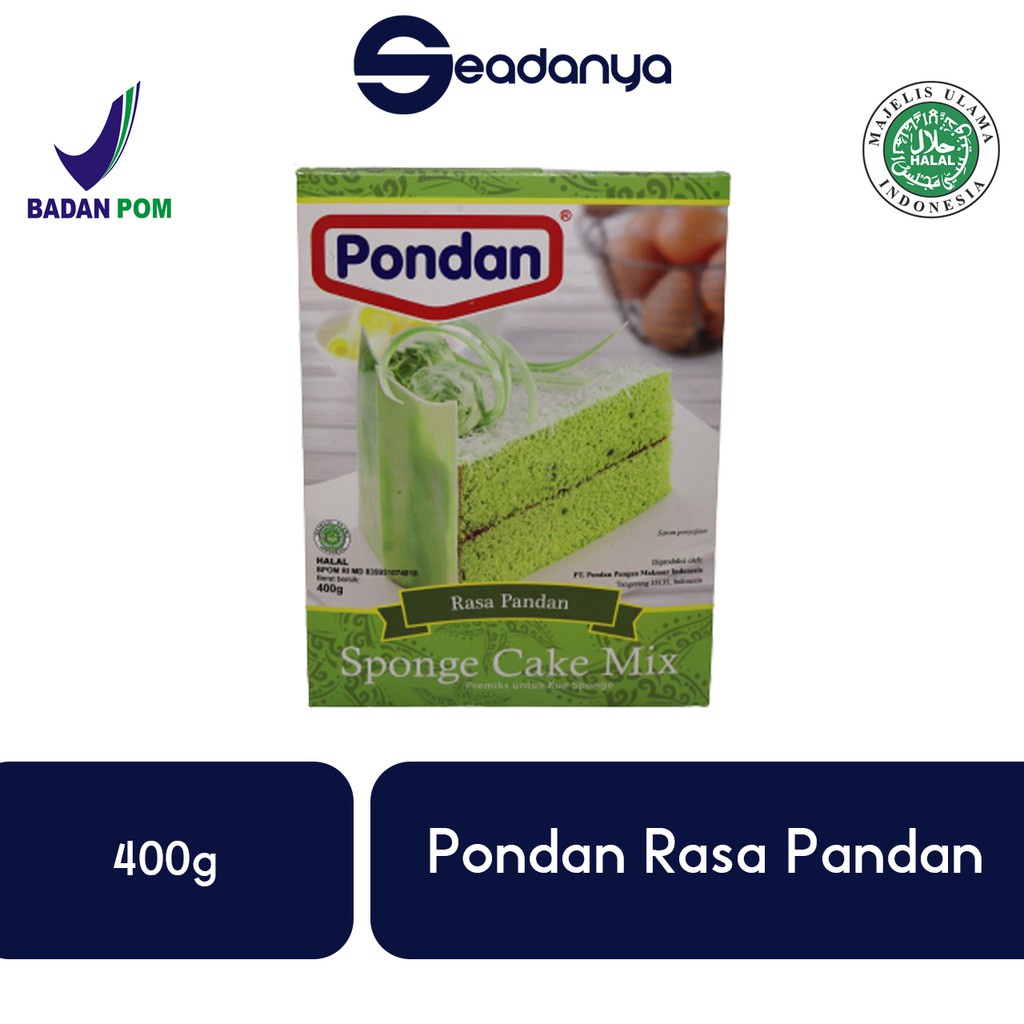 

Pondan Sponge Cake Mix rasa Pandan 400g Premiks untuk kue sponge HALAL MUI BPOM - Harga Promo