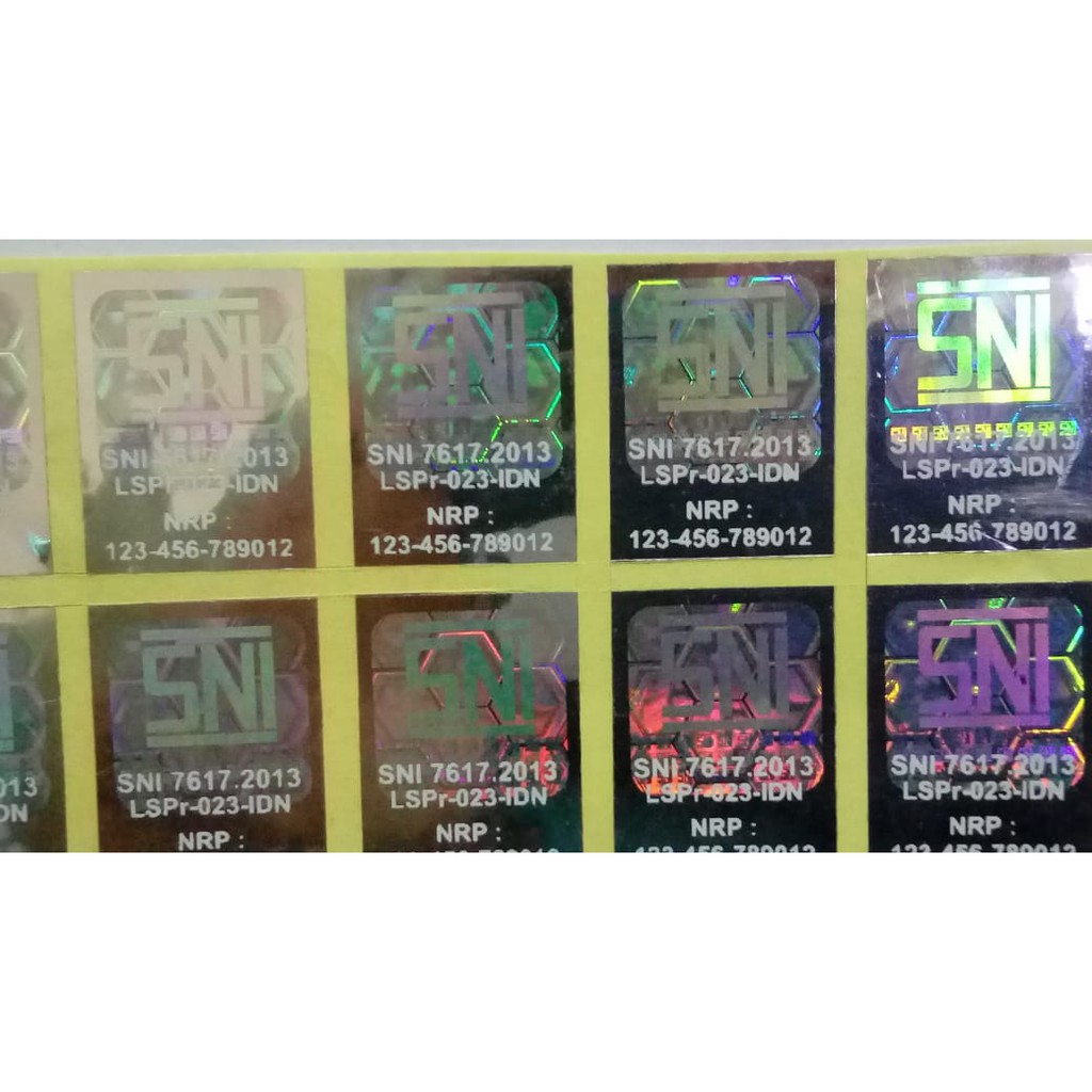 

Stiker Hologram SNI Ukuran 1.8 x 2.3 cm