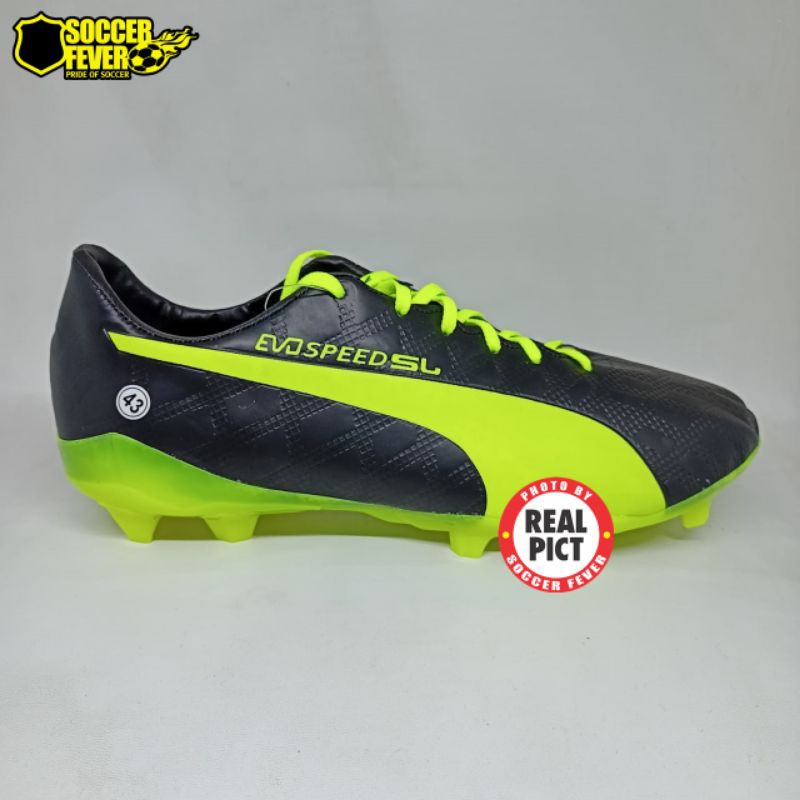 Sepatu Sepak Bola Dewasa Puma Evospeed SL Hitam Hijau Stabilo Terbaru Murah