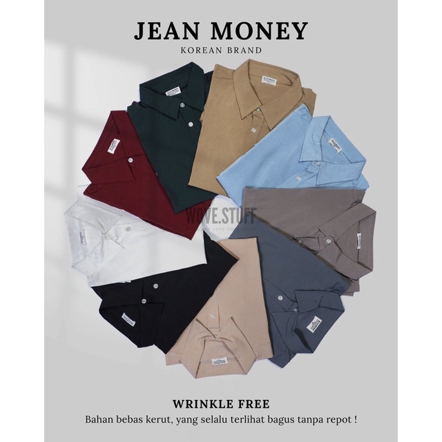 Jean Money Wrinkle Free Shirt [GARANSI ORIGINAL 100%]