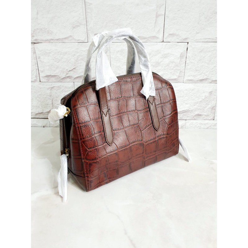 tas fossil sydney satchel croco
