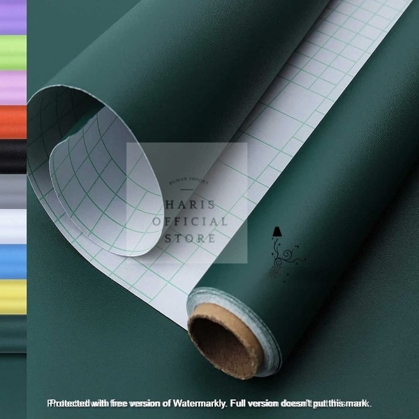 WALLPAPER STIKER DINDING HIJAU TUA POLOS / OLIVER GREEN 45CM X 10M