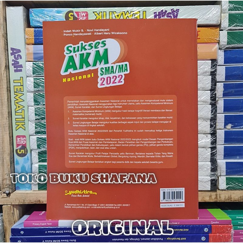 BUKU SUKSES AKM NASIONAL YUDHISTIRA SMA 2022 DILENGKAPI KUNCI JAWABAN