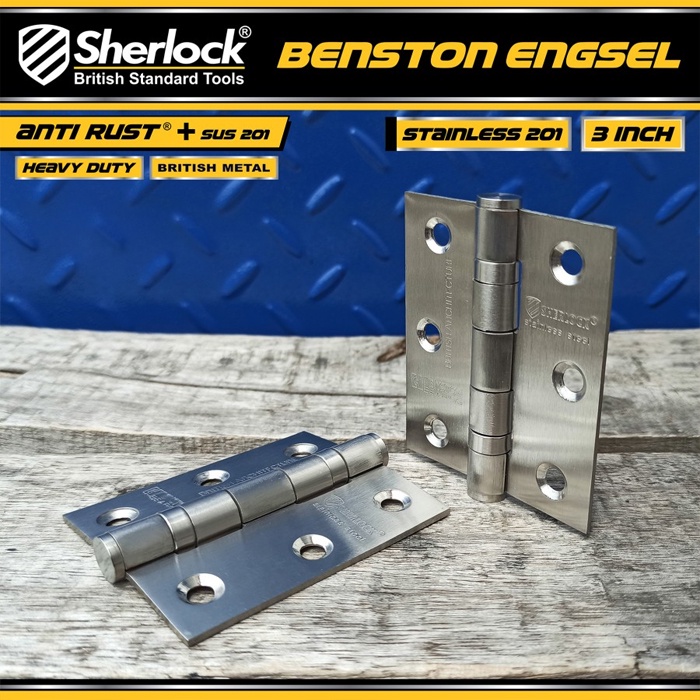 Engsel Stainless Steel 201 Ball Bearing Sherlock Engsel Pintu 3 INCH