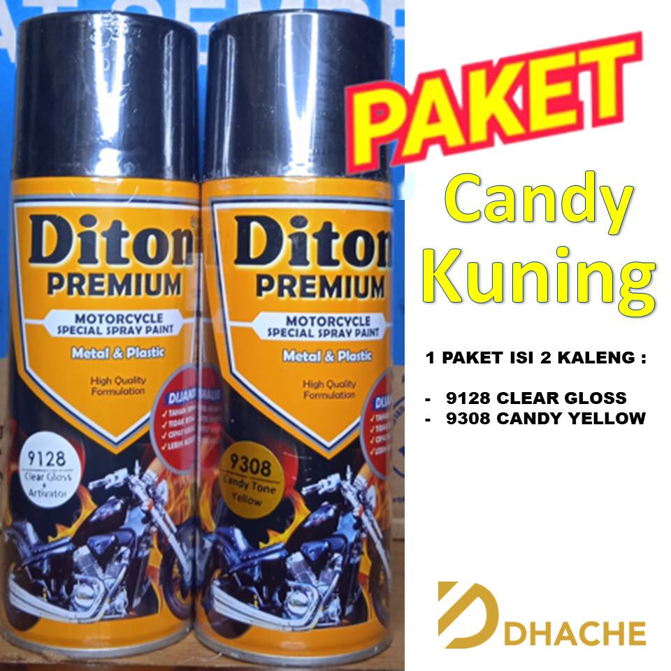 PAKET HEMAT 9308 Candy Tone Yellow Cat Pilox Diton Premium 400ml kendi cendi kuning pylox