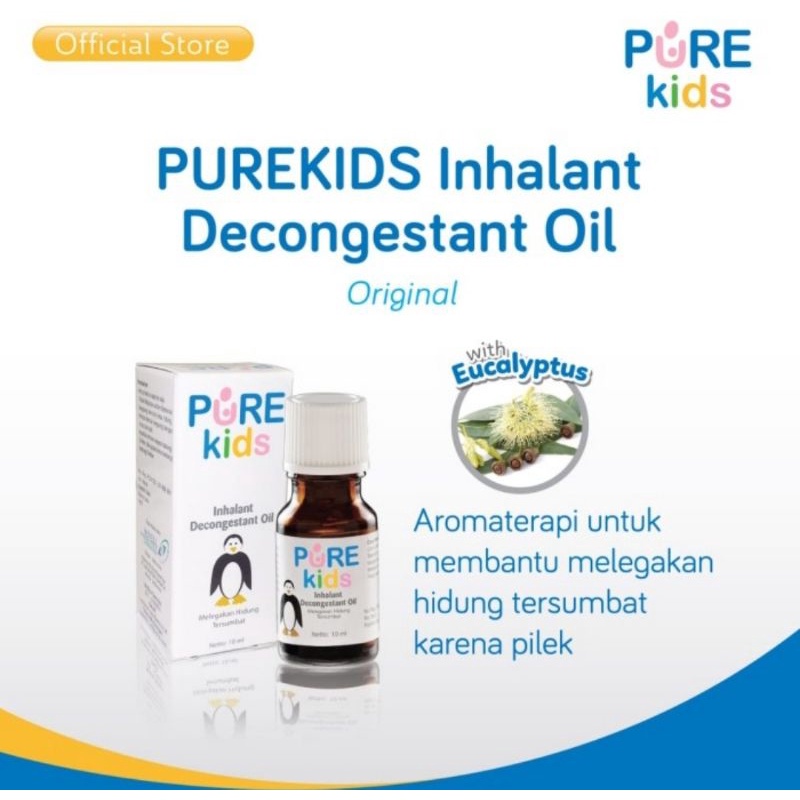 PureKids Inhalant Decongestant Oil 10 ml Melegakan Hidung Tersumbat