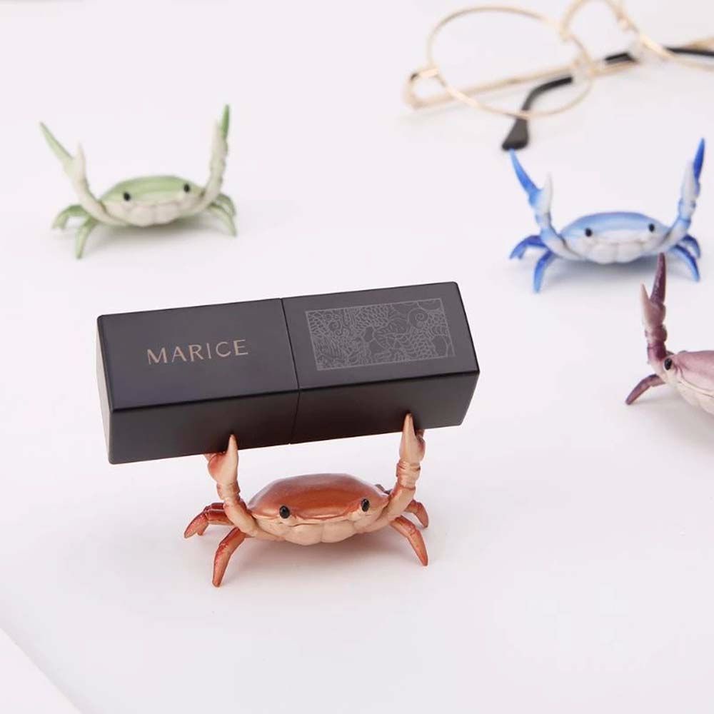 QUINTON Japanese Weightlifting Crabs Penholder Home Decoration Pencil Holder Crab Pen Holder Cute Bracket Creative Pen Holder Cartoon Toys Ornaments Stationery Storage Rack/Multicolor