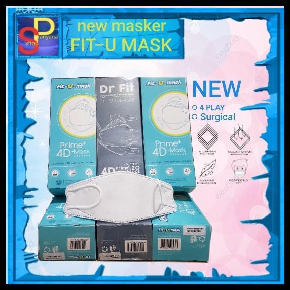 Masker Medis 4Play Fit-U Mask Prime 4D Isi 20Pcs New Model Surgical