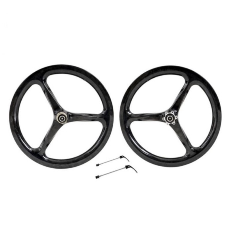 WHEELSET CARBON TRISPOKE 3SPOKE 3 SPOKE LUCE 16 WHEELSET 349 DISC BRAKE DISCBRAKE 1 SET