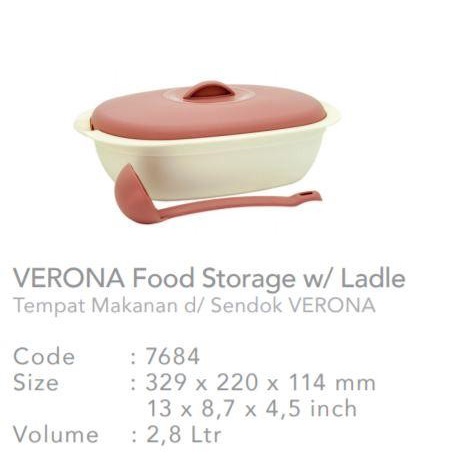 GREEN LEAF VERONA Food Storage + Sendok + Tutup 2.8 Liter -7684