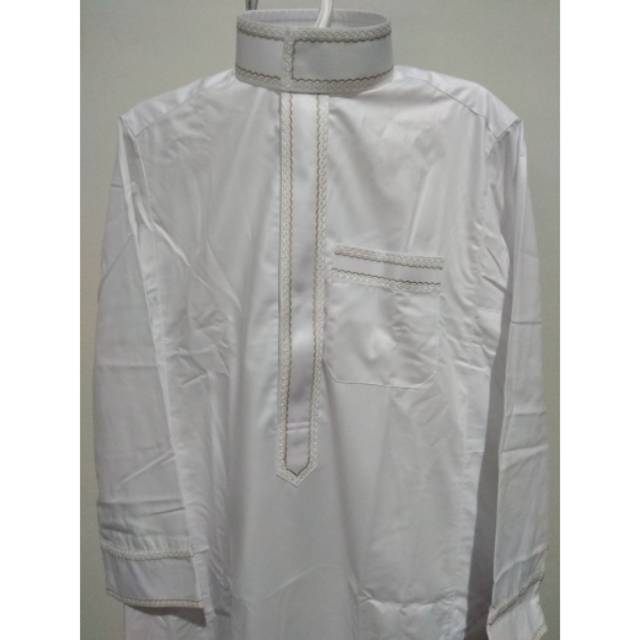 Jubah HARAMAIN putih Bordir anak/remaja