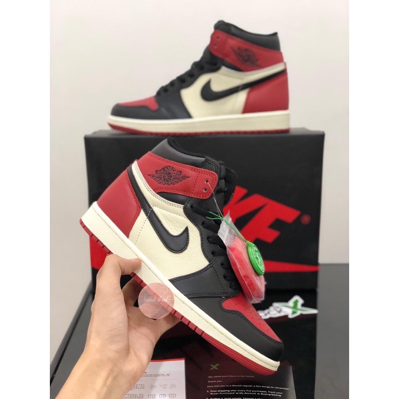 Sepatu Nike Air Jordan 1 Retro High OG BR Bred Toe BNIB / Sepatu Basket Nike Air Jordan Original