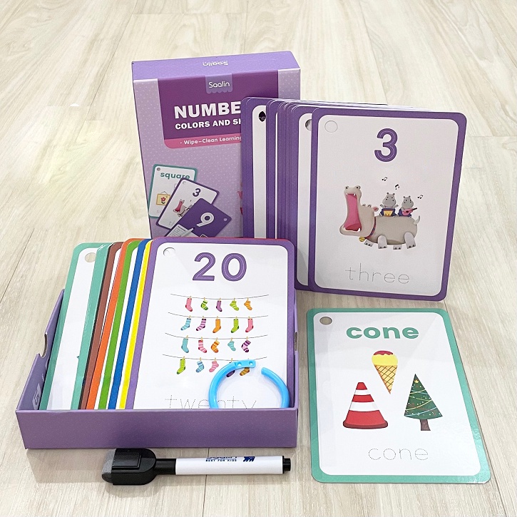 Saalin Wipe Clean Flash Cards Mainan Edukasi Anak Number