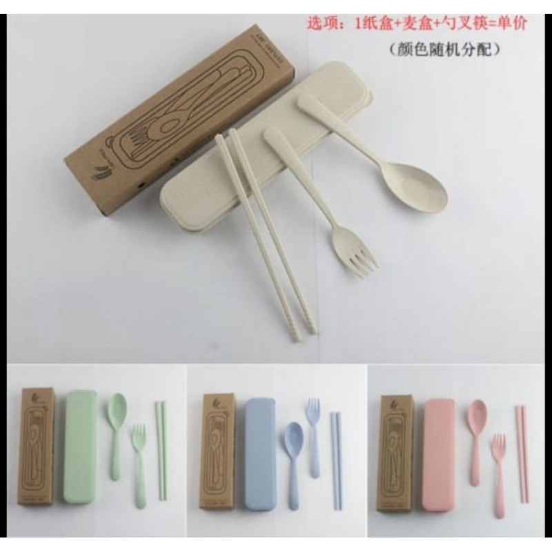 Sendok Makan set garpu set bahan Bamboo/ Souvenir Ulang Tahun Anak / Sendok set / Cutlery set