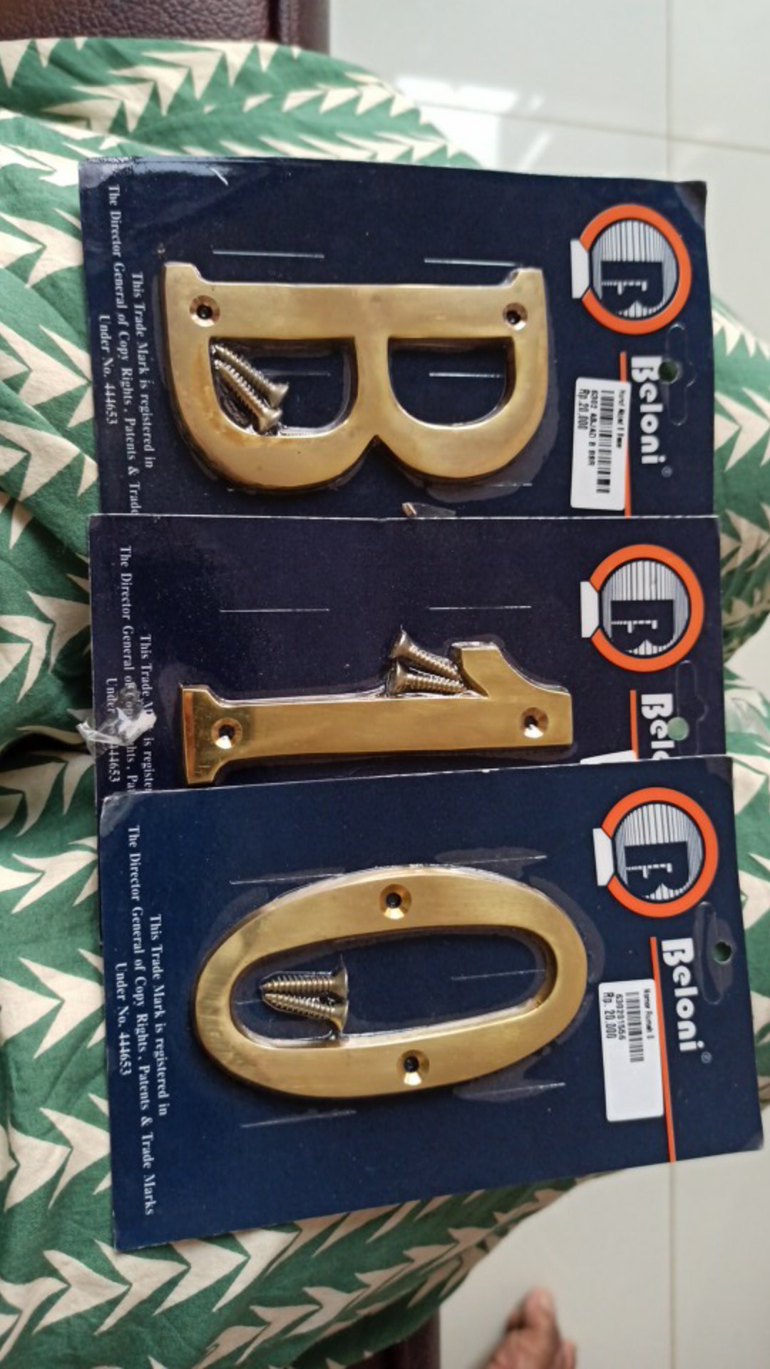 Nomor Dan Huruf Rumah Bahan Metal Chrome Gold