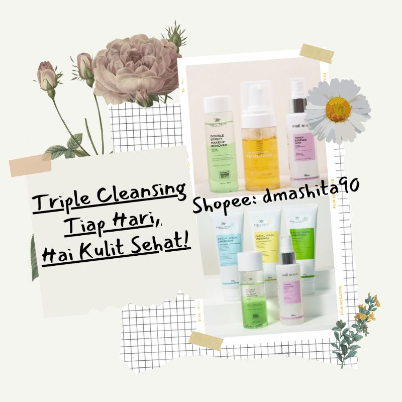 Fabil triple cleansing fabil makeup remover fabil facial wash fabil toner essence mist