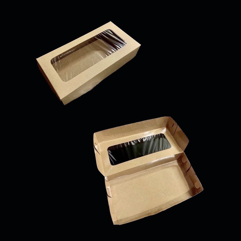 

kardus jendela mika isi 2 toples 25 gr dus packaging parcel kue brownies box hampers cake size 25x12x5 cm