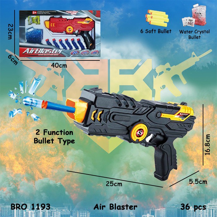 MURAH BRO1388 Pistol Pistolan Peluru Busa Soft Bullet Air Jelly Hydrogel Mainan Anak BIGBANG