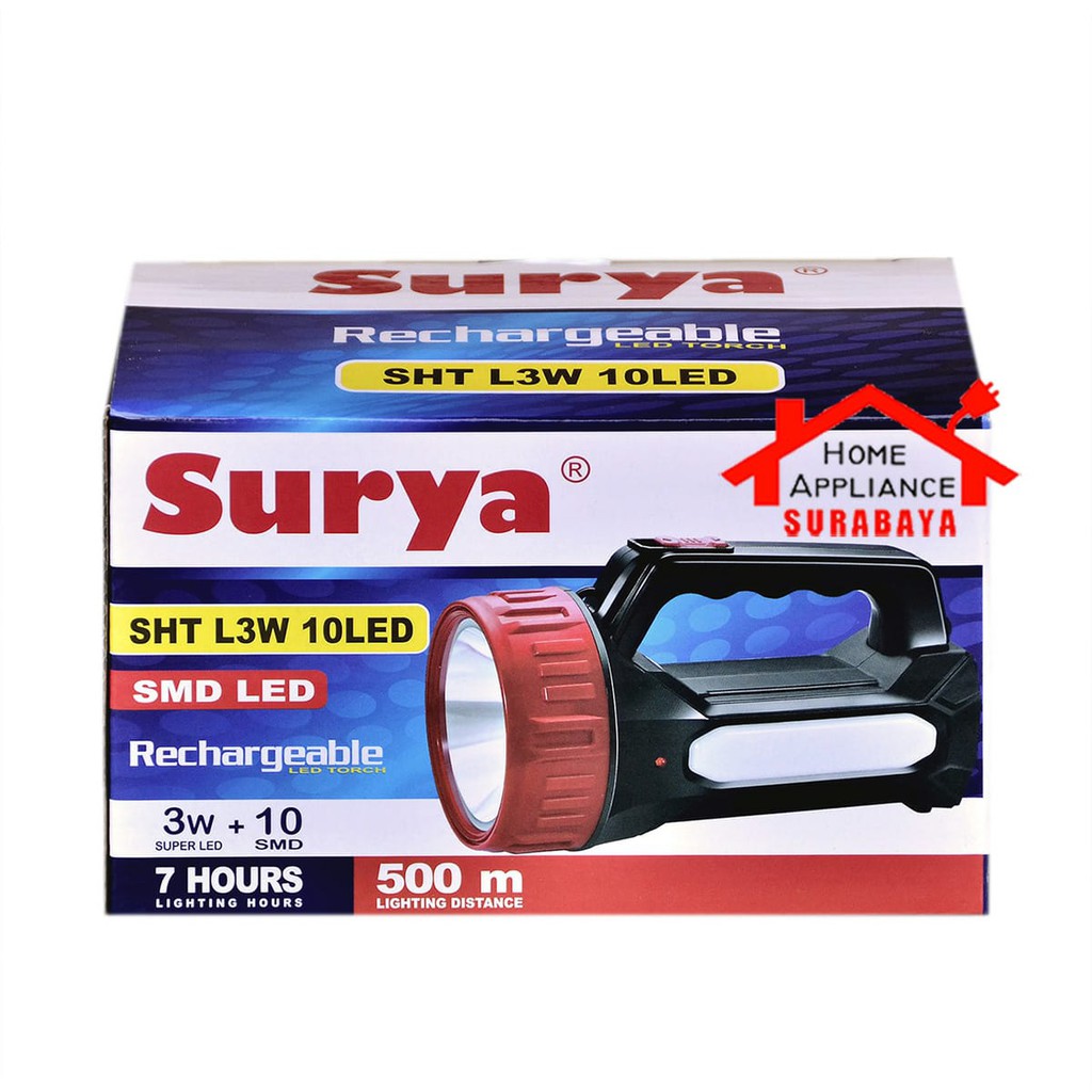 Senter Lampu Emergency Surya 2 IN 1 SHT L3W 10 SMD LED USB Rechargeable