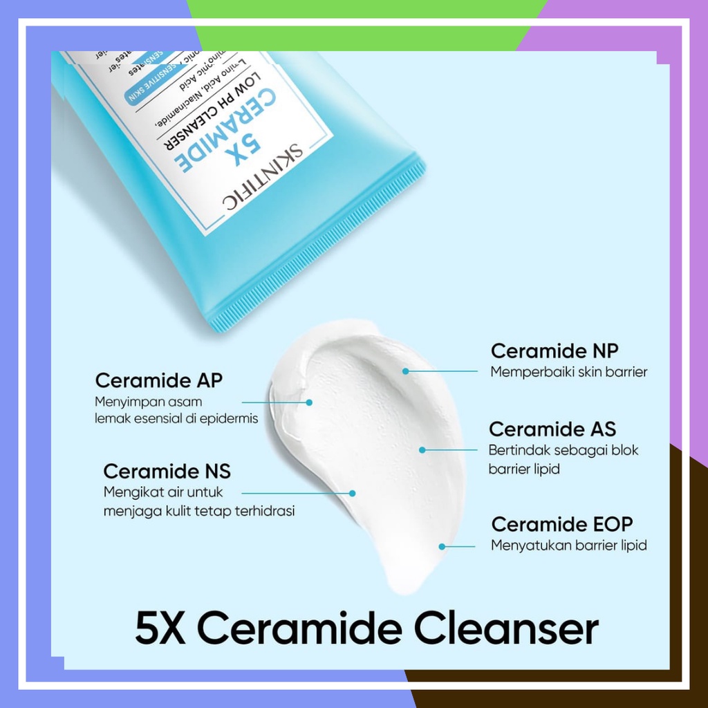 SKINTIFIC - 5X Ceramide Low pH Cleanser Facial Wash Gentle Cleanser For Sensitive Skin 80Ml