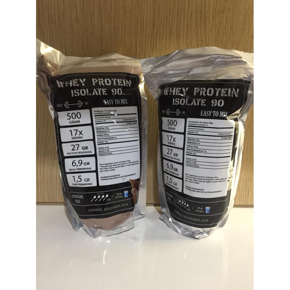 Whey Protein Isolate WPI 90 100% Whey Chocolate / Susu Protein 500 gr
