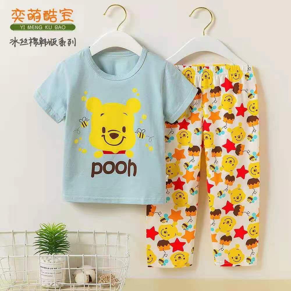 RM202 - Baju Tidur Anak Cowok Impor / Baju Tidur Anak Ku bao / Piyama Anak Cowok Lengan Pendek Impor