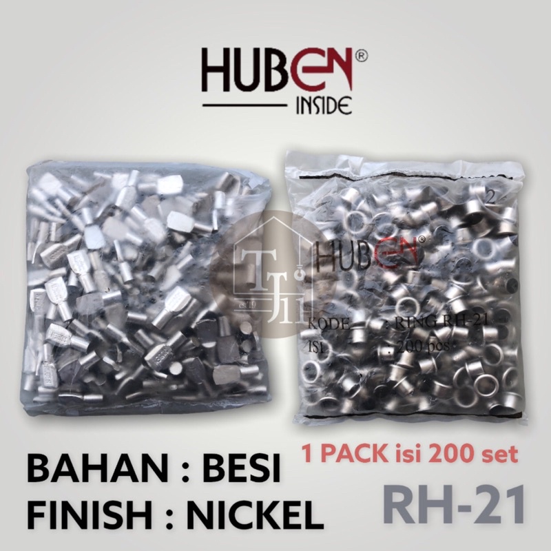 AMBALAN BESI RING HUBEN RH-21 / AMBALAN PENAHAN KAYU RH-21 (PIN + RING) HARGA PER 1 PACK