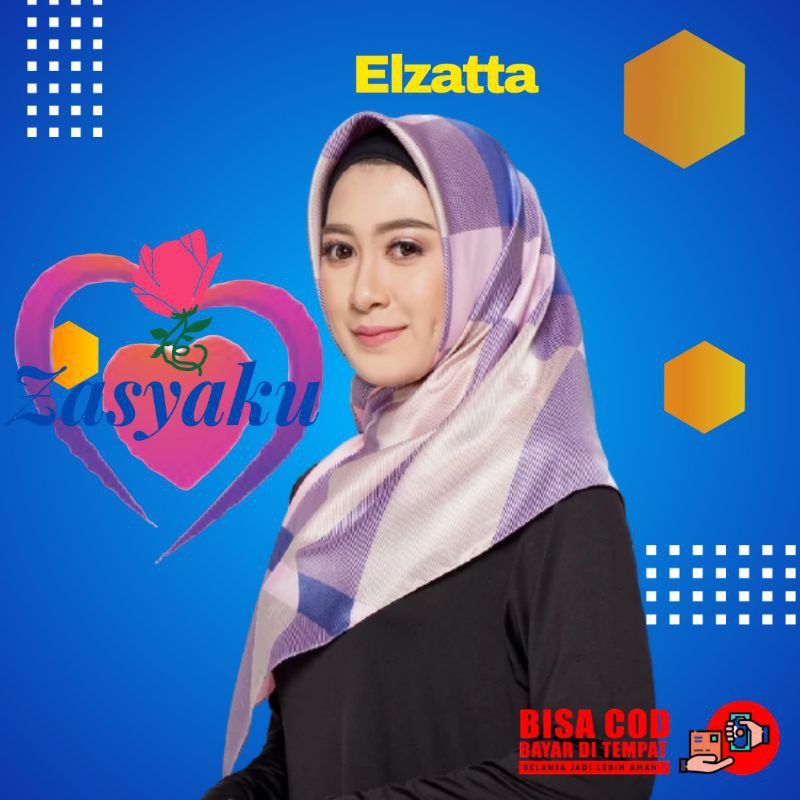 kaila lidiera Hijab Jilbab Kerudung segiempat segi empat original elzatta ori premium branded