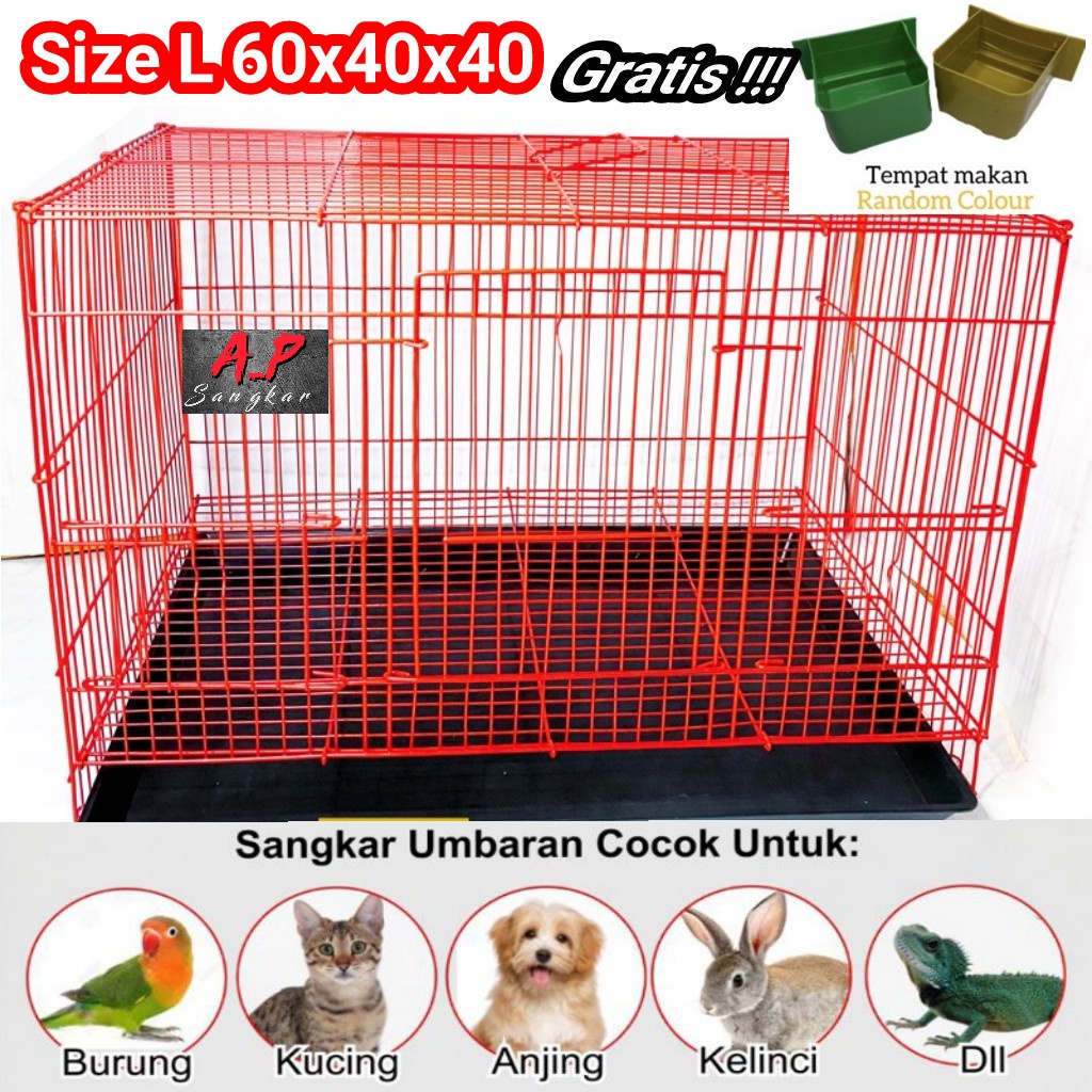 SANGKAR KANDANG BURUNG SIZE L DAN M KANDANG BURUNG LOVEBIRD PARKIT KENARI UMBARAN KANDANG KUCING / K