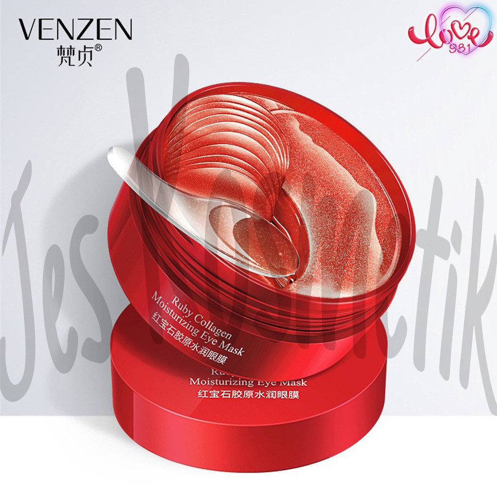 Masker Mata VENZEN Ruby Collagen Eye Mask / Penghilang Kantung Mata / Grosir Kosmetik