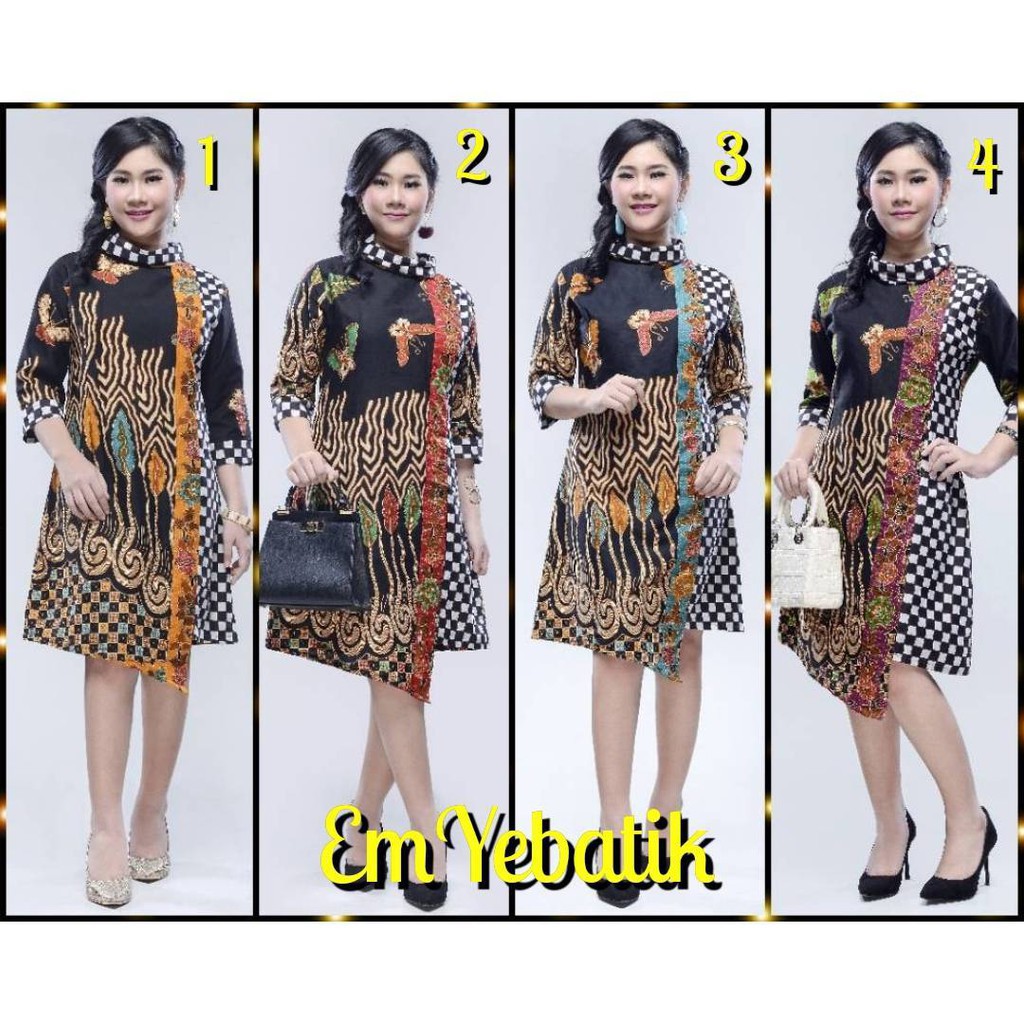 Parling Laris DRESS TERUSAN BATIK MODERN BROKAT WANITA CATUR