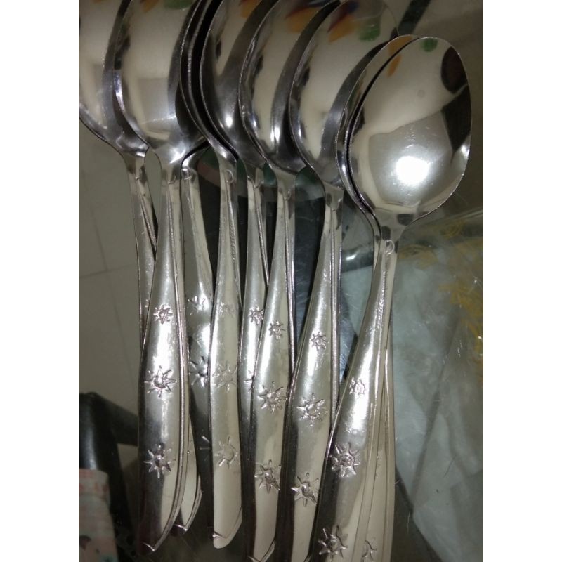 1 Pcs Sendok Makan Stainless Motif Bintang Resto Cafe