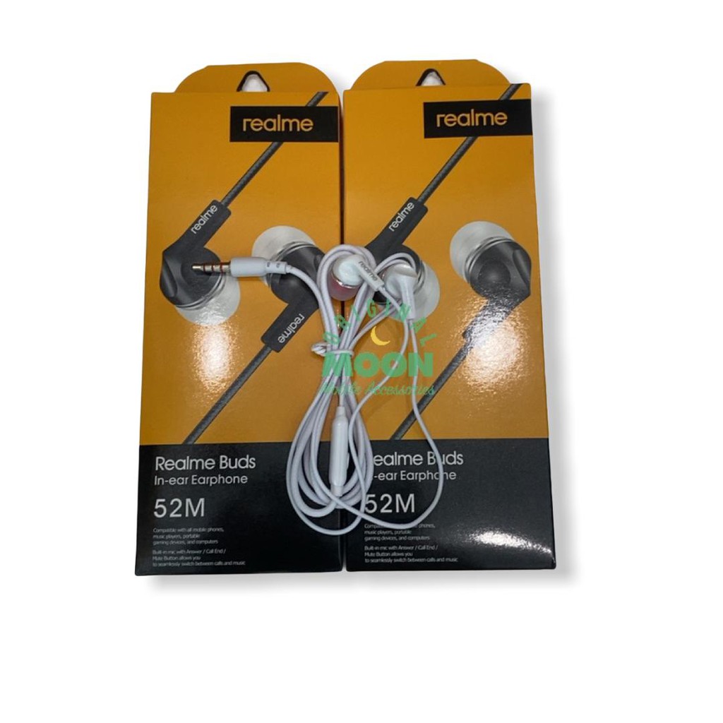 Headset Handfree Earphone brand realme Stereo MEGA BASS 52M