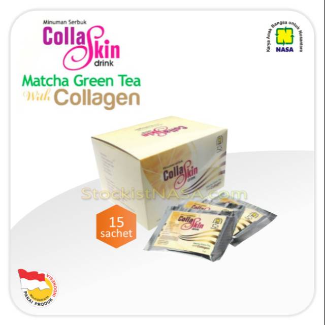 COLLASKIN DRINK MATCHA GREEN TEA PENCERAH PELEMBUT PELANGSING PENURUN KOLESTROL &amp; GULA DARAH