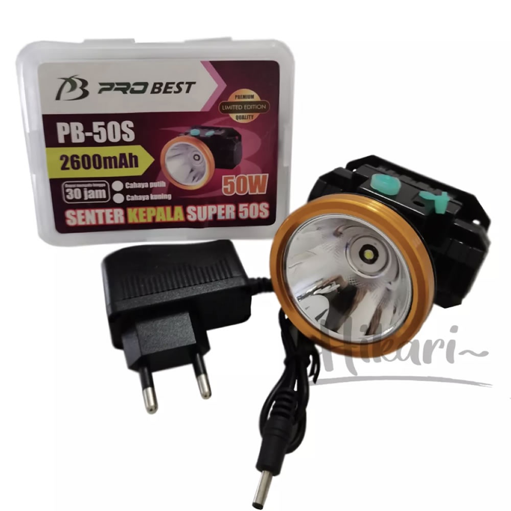 Senter Kepala Probest 50 Watt PB-50S Cahaya Putih / Kuning