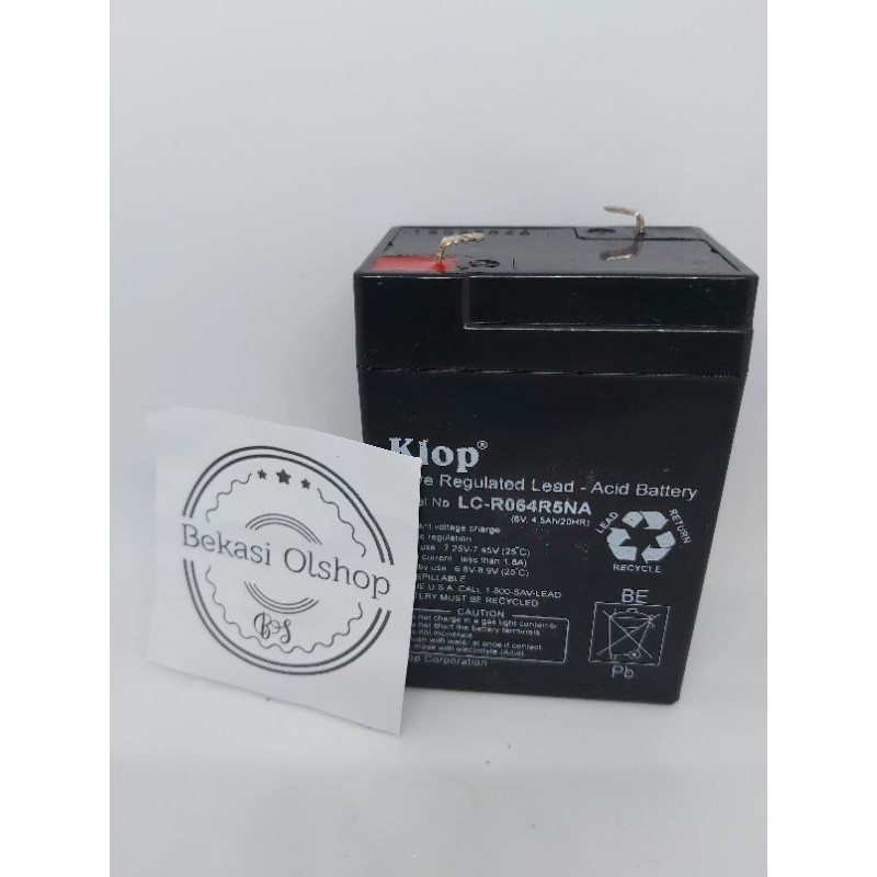 Aki Kering Klop 6V / Accu Kering Battery 6V