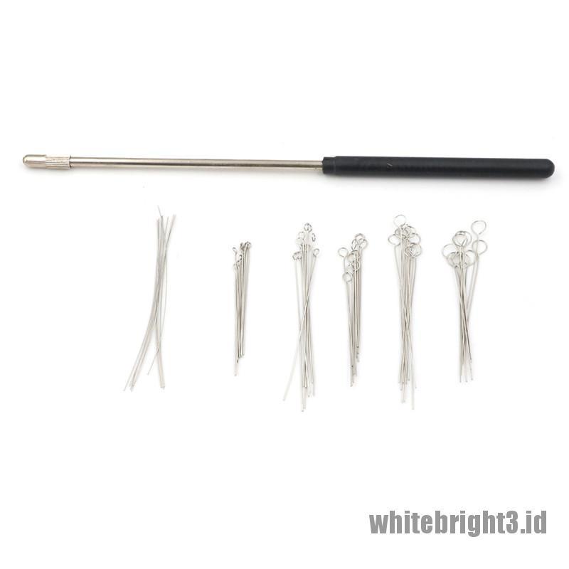 ❤White3 Warna Putih❤ Tongkat Inokulasi Inokulasi Mikrobiologi &amp; 10 Jarum Nichrome Wire