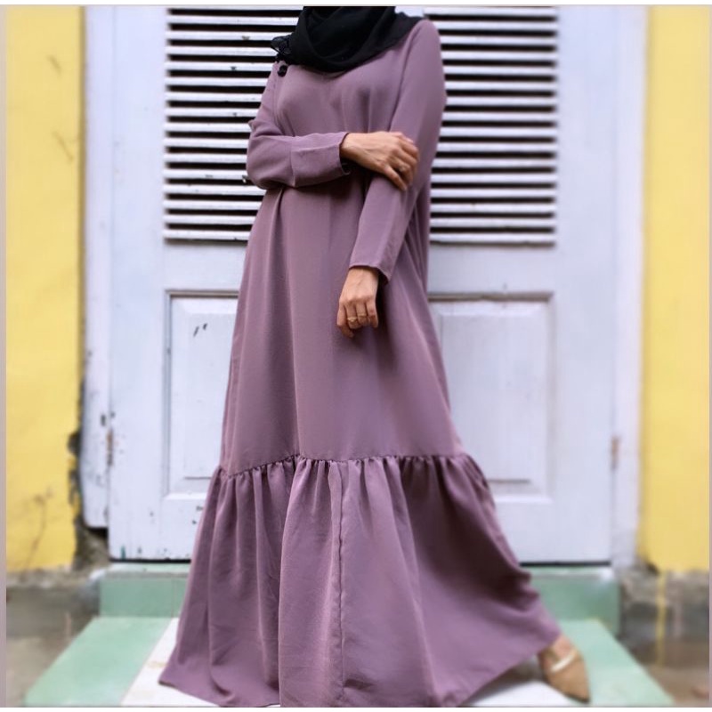 Gamis polos safira Lavender -gamis polos termurah terbaru