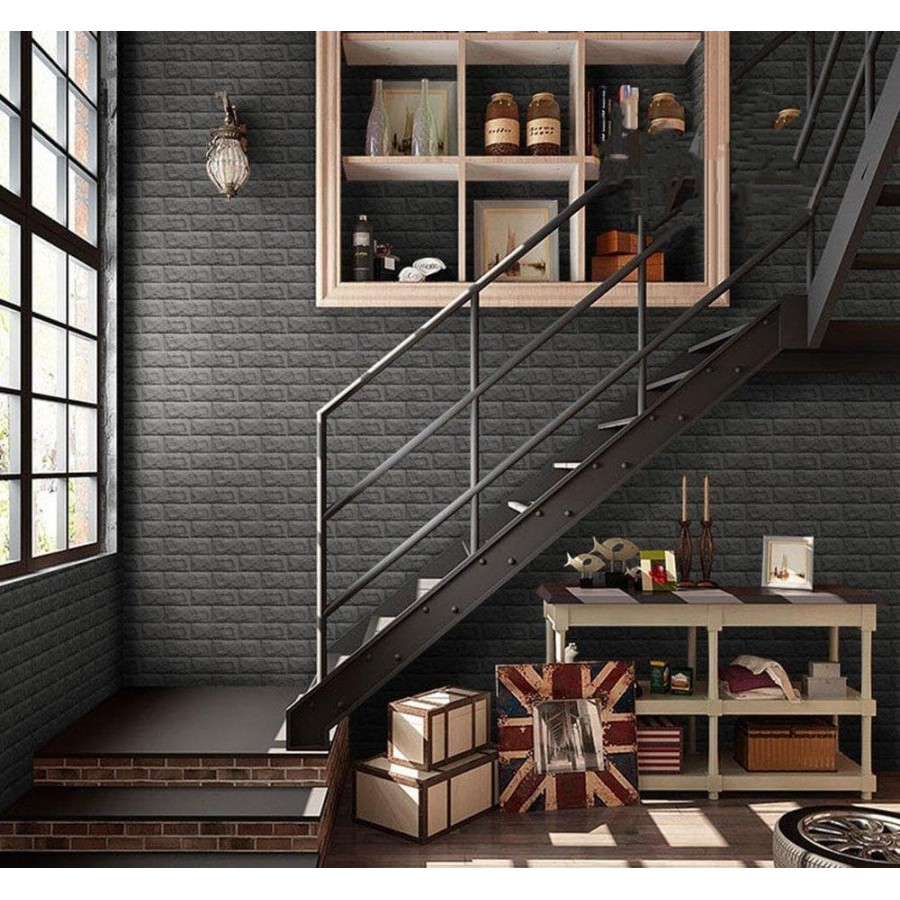 Wallpaper Dinding 3D Foam Bata Putih Sticker Premium TERMURAH | Walpaper Brick Stiker-3