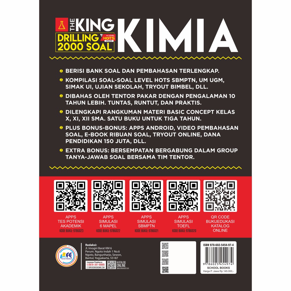 Buku The King Drilling 2000 Soal Kimia SMA Banyak Bonus