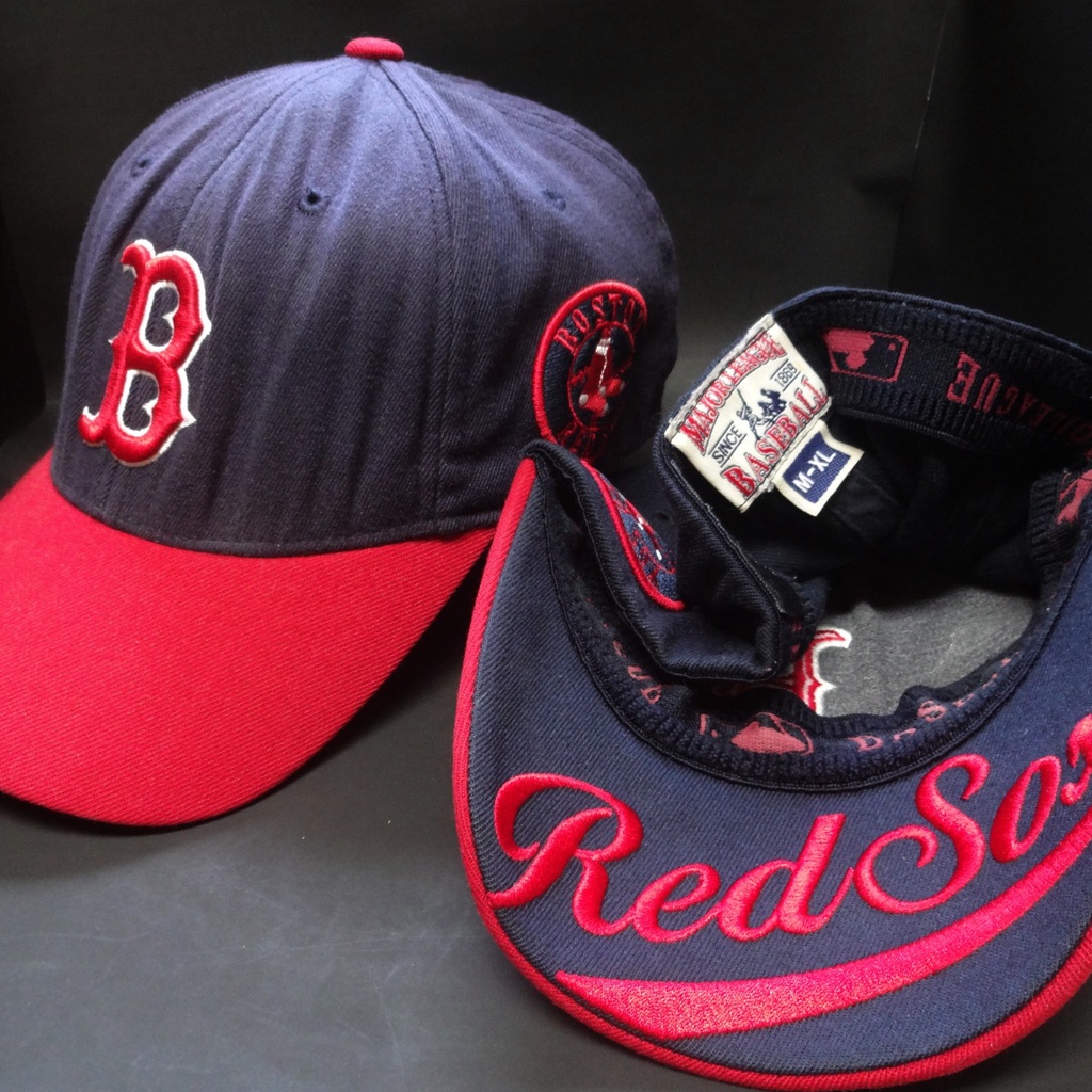 Topi MLB Logo B atau Boston RedSox Second Original