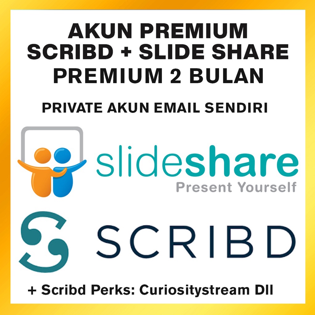 Akun Premium SlideShare + Scribd Private 1 Bulan