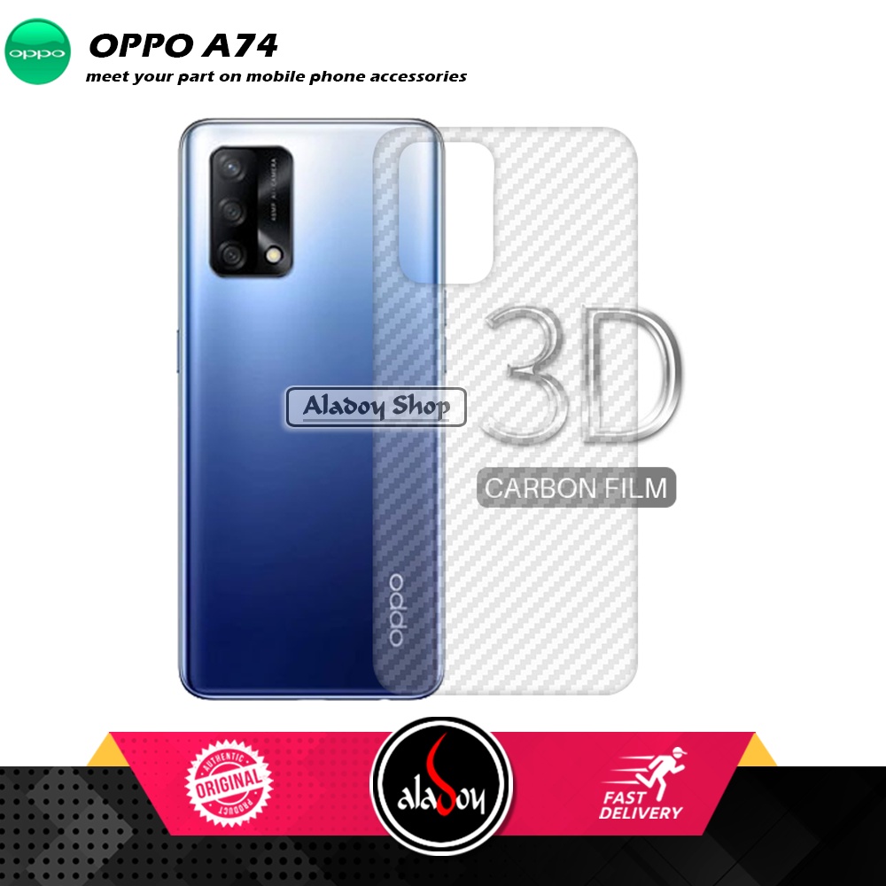 PAKET 3 IN 1 Tempered Glass Layar Oppo A74 Free Tempered Glass Camera dan Skin Carbon