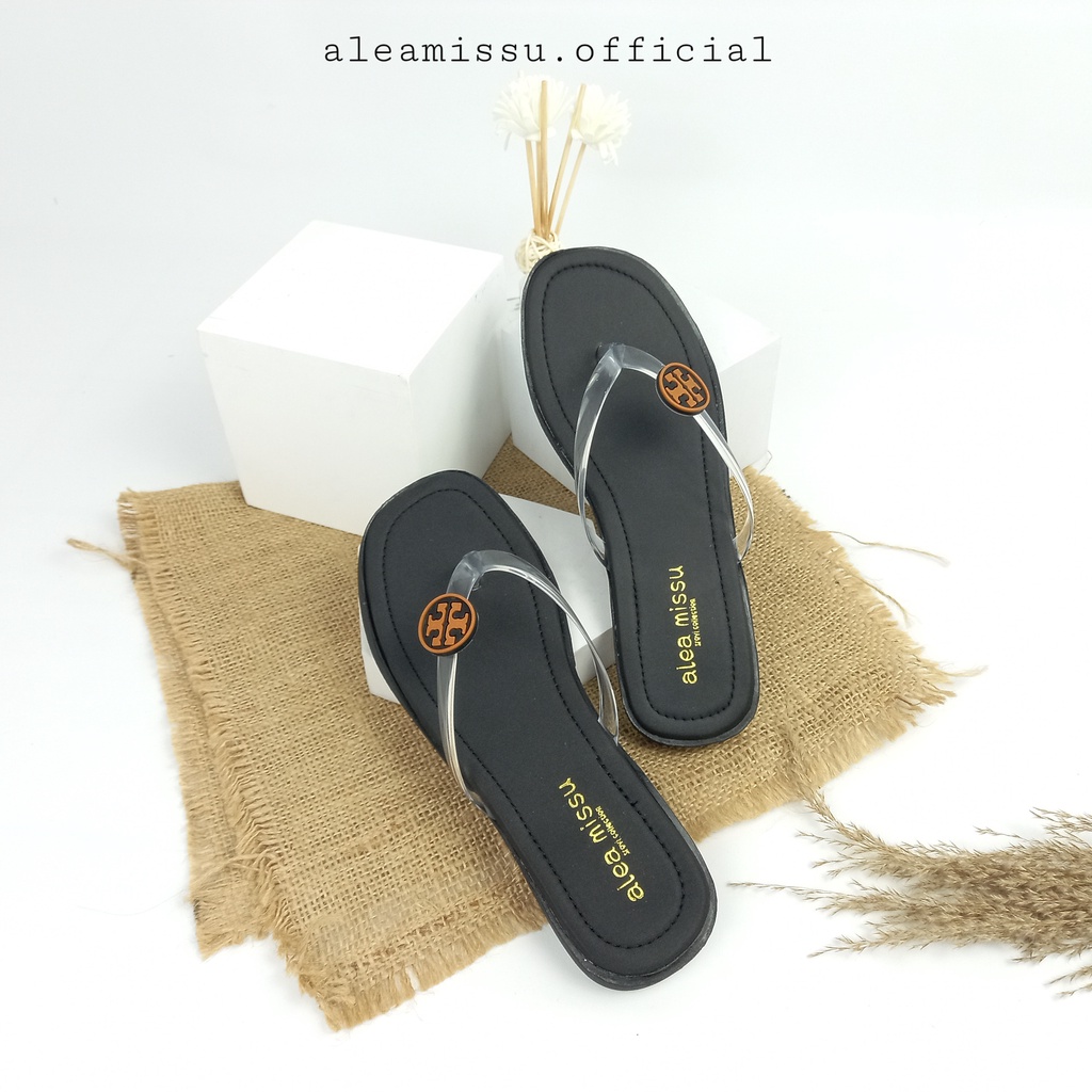 Qosry sandals Fariasi Karet kombinasi Jelly Transparan Flat Sandal by aleamissu