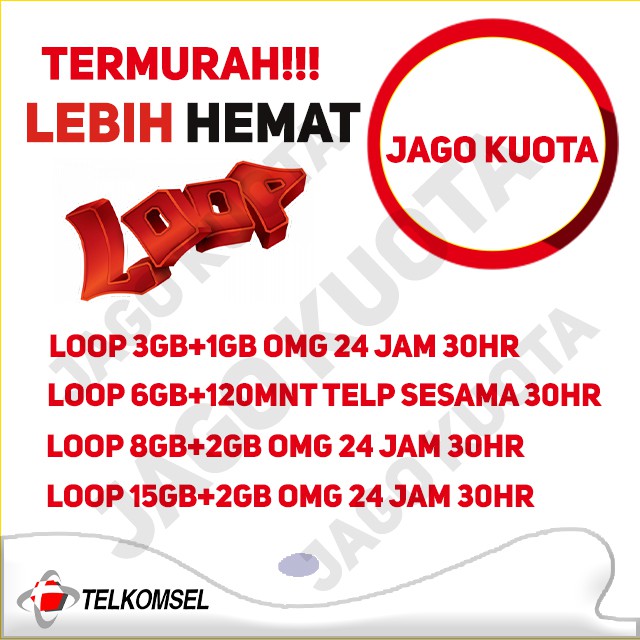 PAKET DATA TELKOMSEL KARTU SIMPATI LOOP AWALAN (0822)*